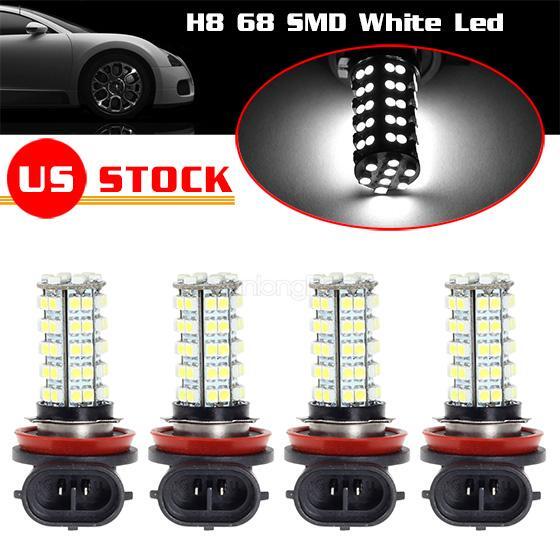 4x Ultra Bright H8 LED Fog Lights Bulbs H11 H9 White 6000K with 68 2835-SMD