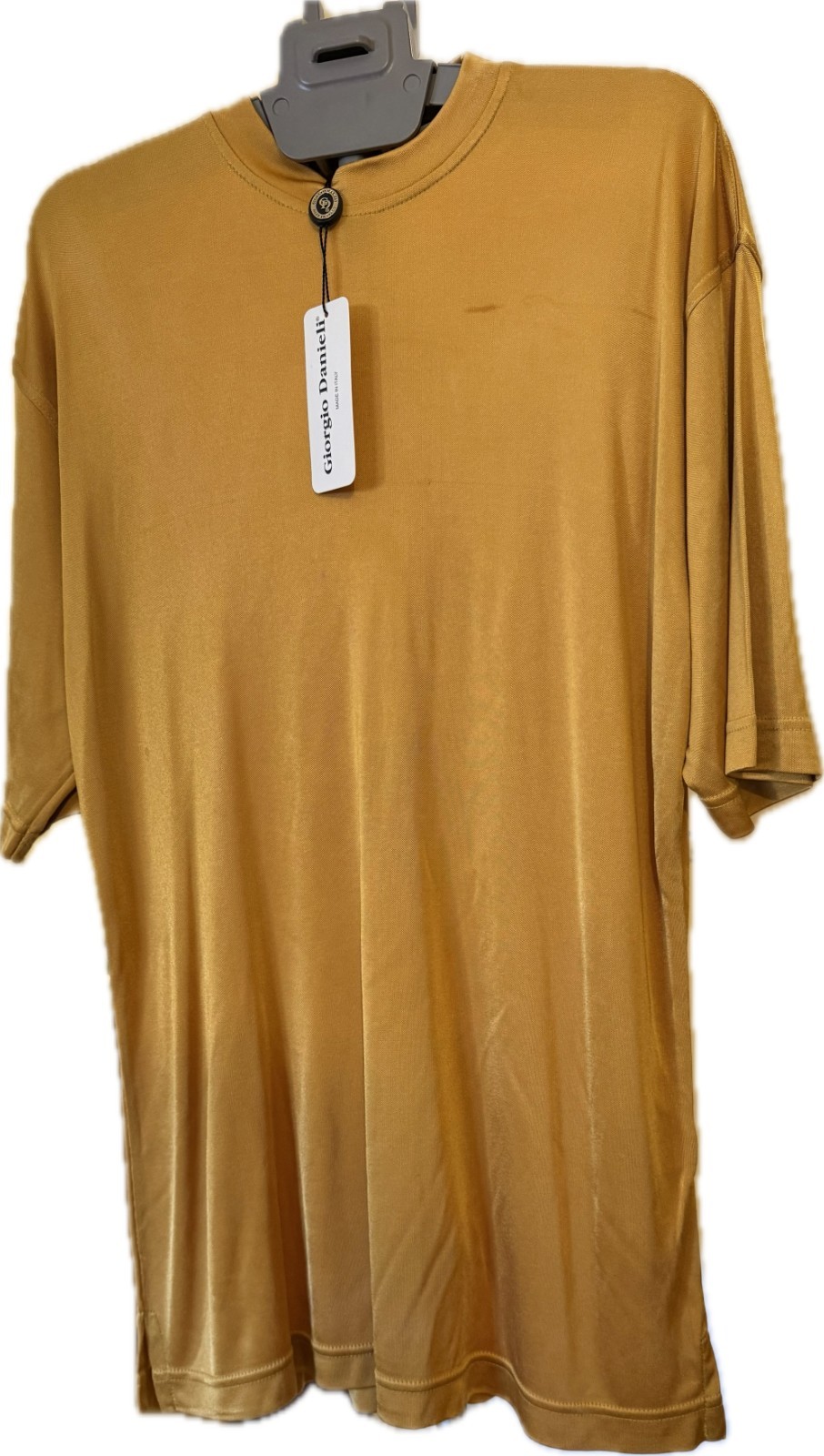 Giorgio Danieli Men's Crew Neck Made in Italy Size Med Satin Shirt NWT gallery