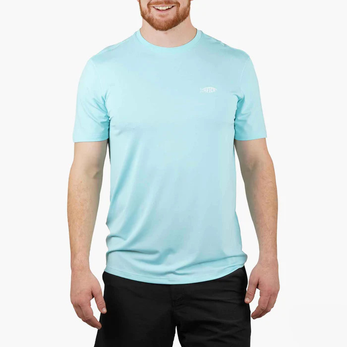 AFTCO Samurai 2 Short-Sleeve T-Shirt - Clearwater Blue Heather - Large NEW gallery
