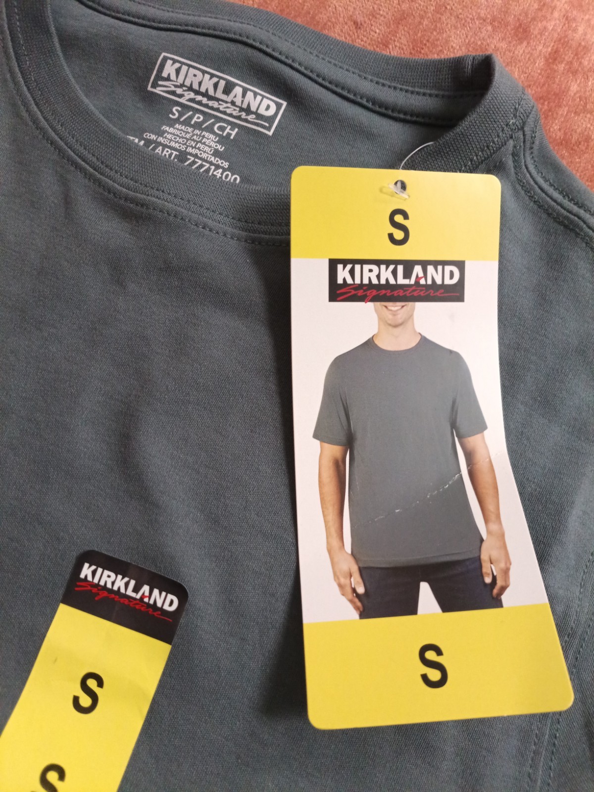 Kirkland Signature Men’s Pima Cotton Slub Tee, Gray, Size S gallery