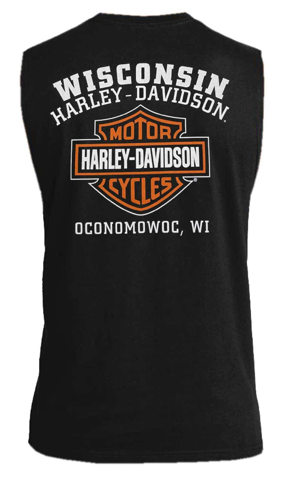 Harley-Davidson Men's Iconic Bar & Shield Crew-Neck Sleeveless Muscle Tee, Black gallery