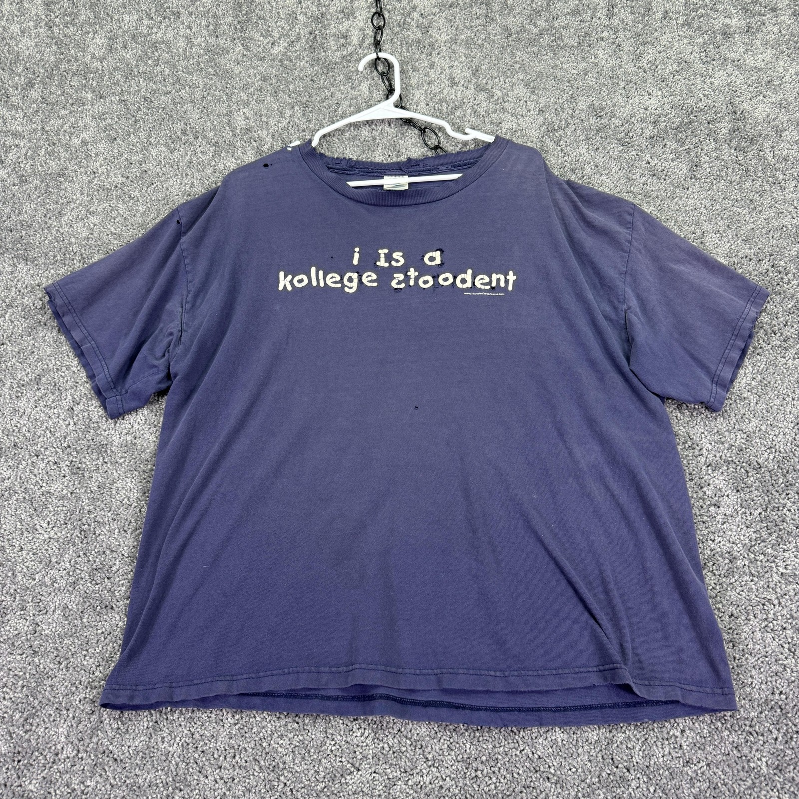 Delta Shirt Mens XL Blue I Is A Kollege Stoodent Graphic Tee Funny College gallery
