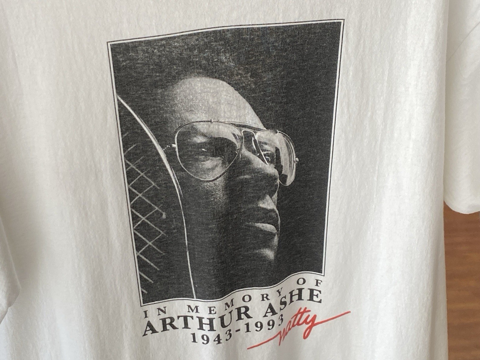 1996 vtg LOS ANGELES AIDS WALK ARTHUR ASHE MEMORIAL T-SHIRT L Natty 1990s Tennis gallery