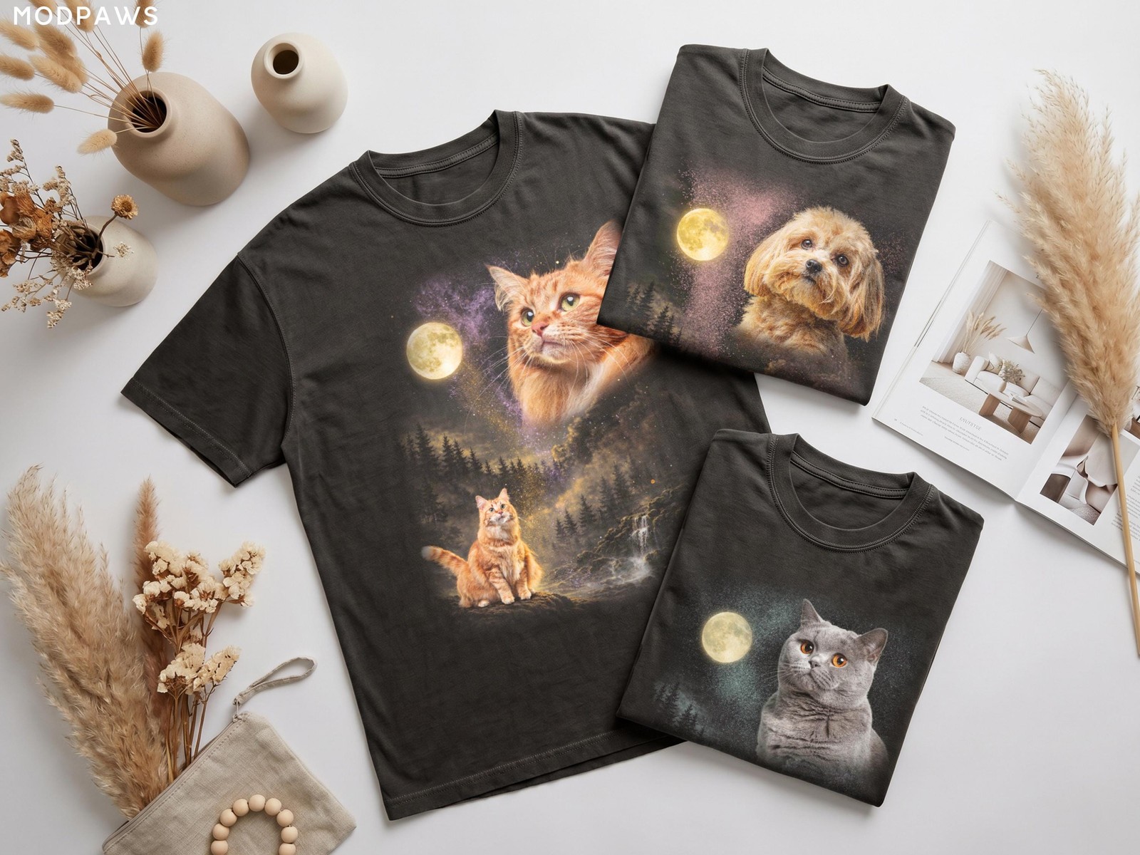 Custom Pet Photo Shirt Personalized Dog Cat Moon Tee Funny Gift gallery