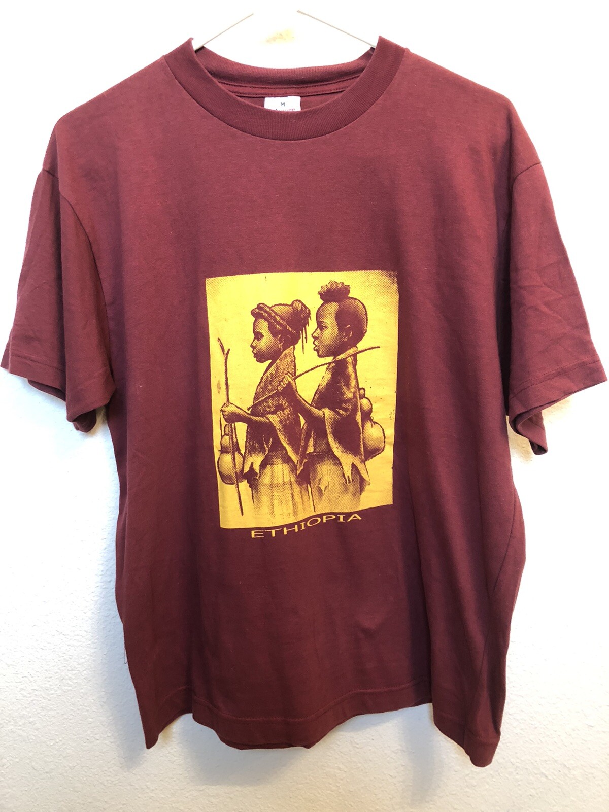 Vintage 90’s Ethiopia T Shirt African Printed Tee Rare Find Size Medium gallery
