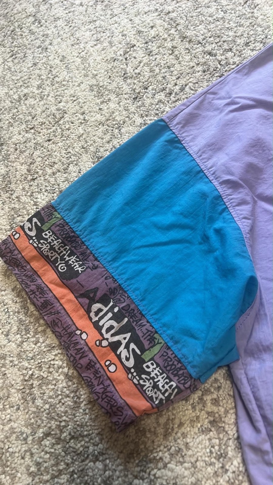 Ultra Rare Vintage 80s Adidas x Stüssy Beachwear Short Sleeve Top - Size L gallery