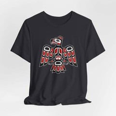 Indigenous Red & Black Eagle T-Shirt | Pacific Northwest Formline Art Tee