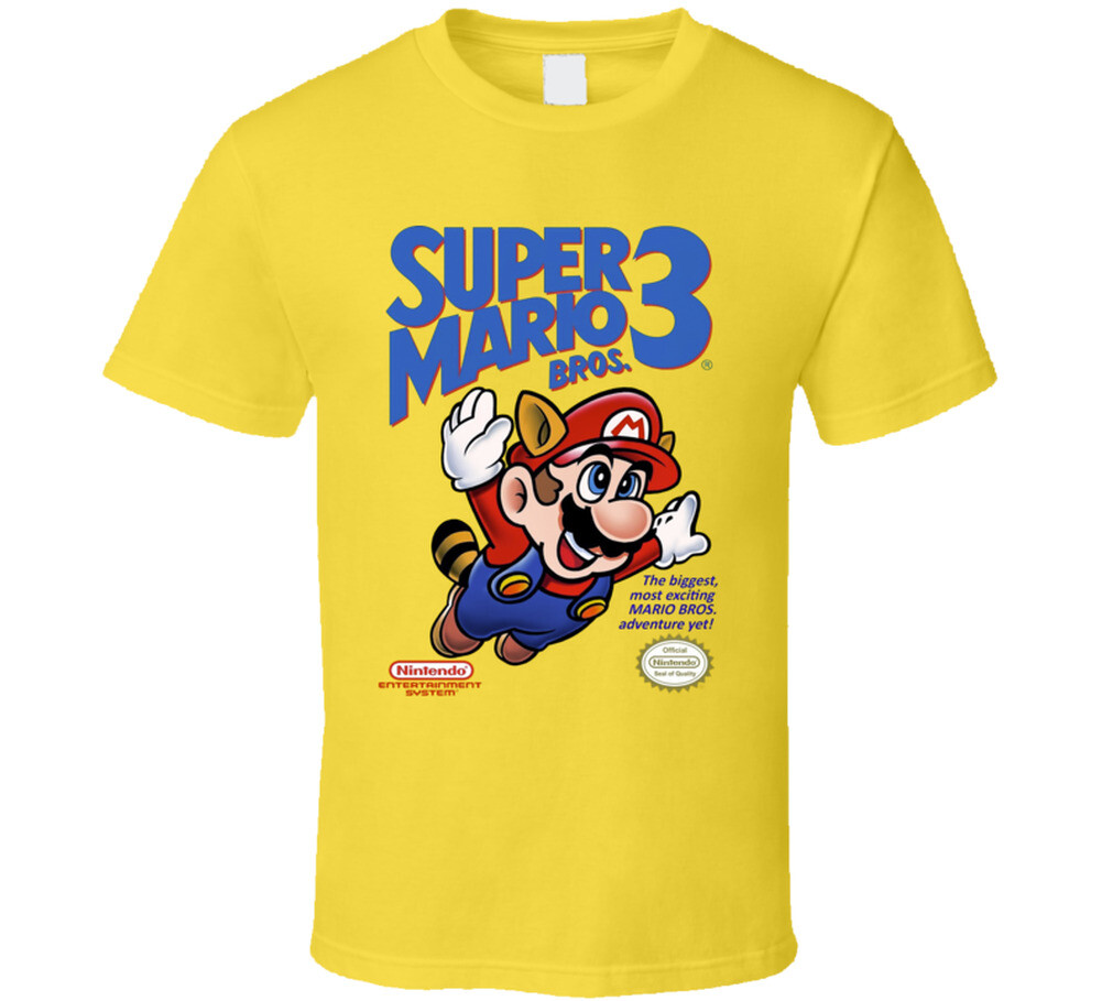 Super Mario Brothers 3 Nes Video Game Cover T Shirt gallery