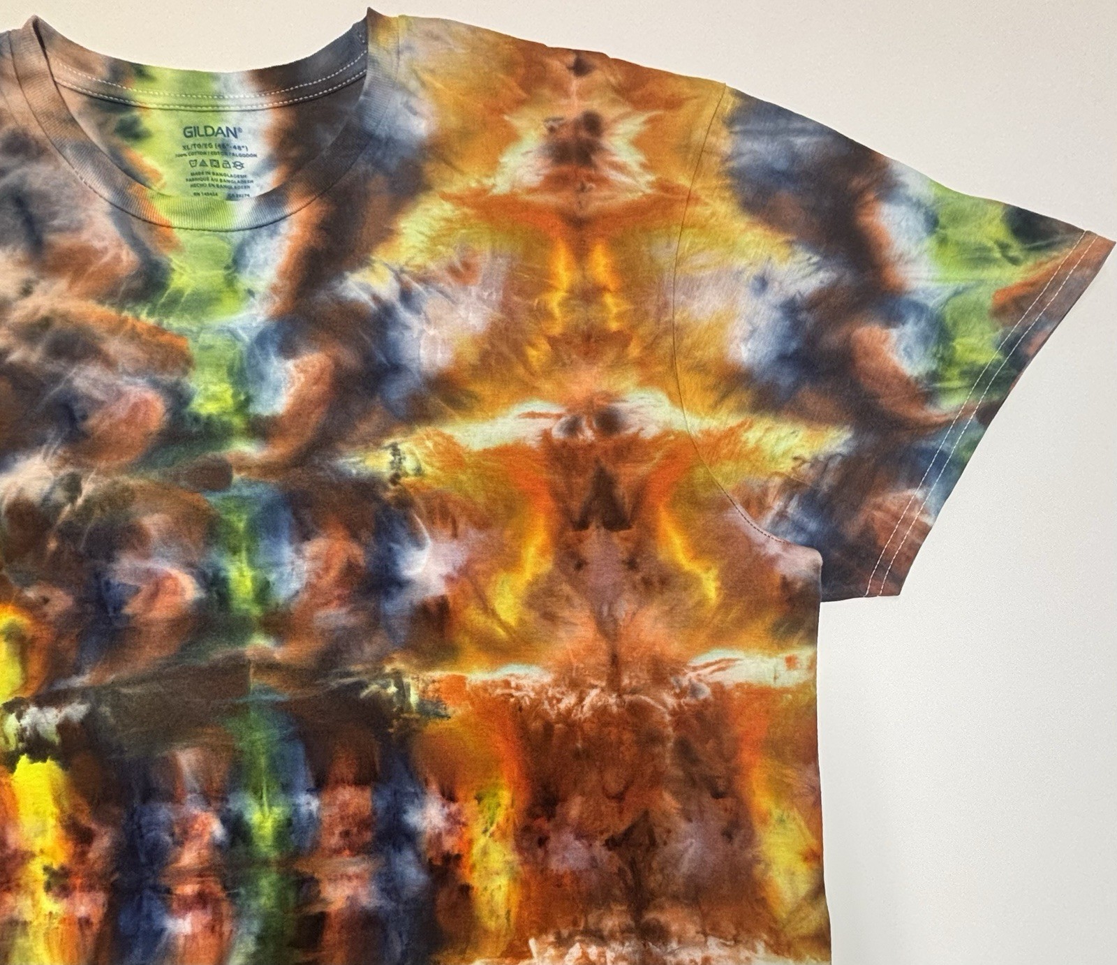 Handmade Ice Tie Dye Adult T-Shirt Unisex Size XL Multicolored Gildan Tee NEW gallery