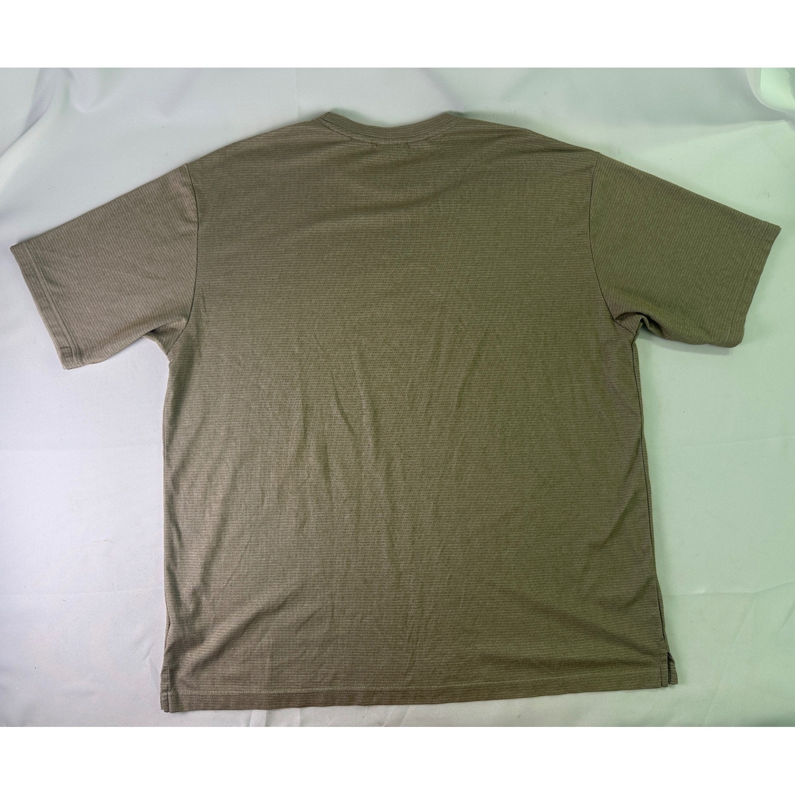 Van Heusen Studio Khaki Textured Ribbed Knit T-Shirt Mens XL Short Sleeve Retro gallery