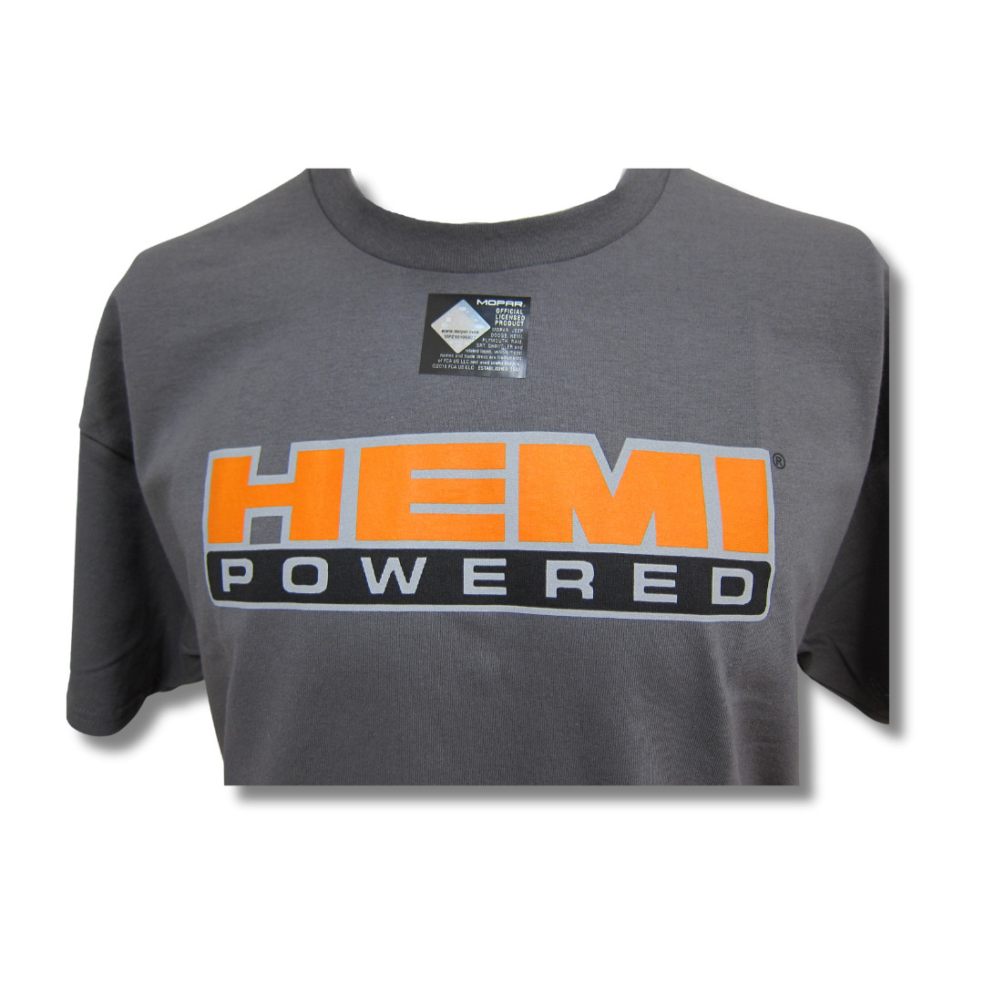 Mopar Hemi Powered Logo Cotton T-Shirt Gray Official Licensed gallery