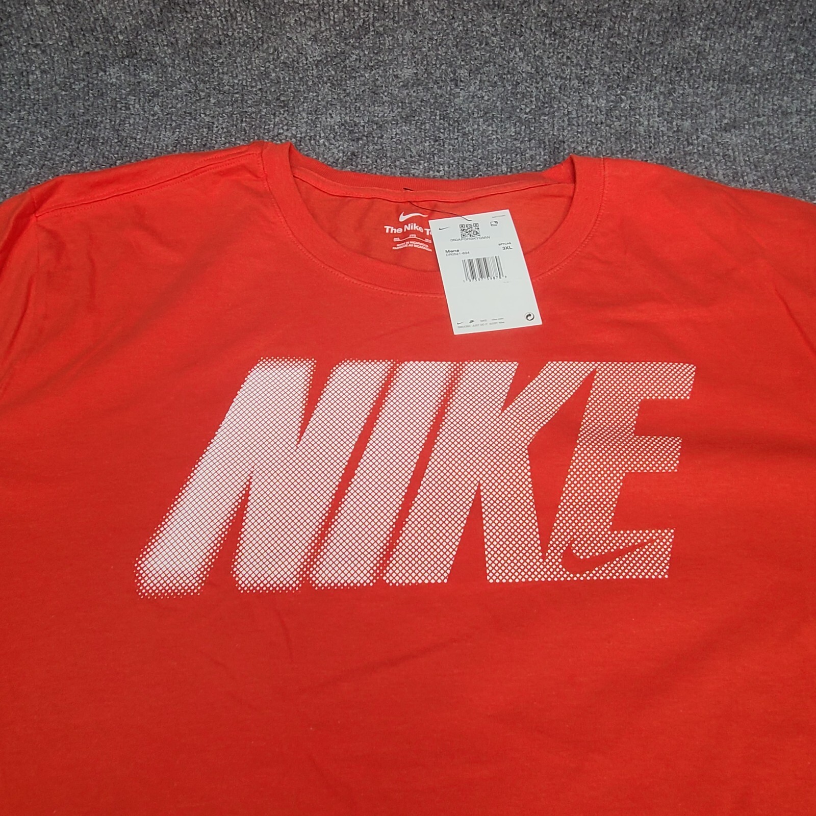 Nike Shirt Mens 3XL XXXL Orange White Spell Out Sportswear Cotton New Tee 55 gallery