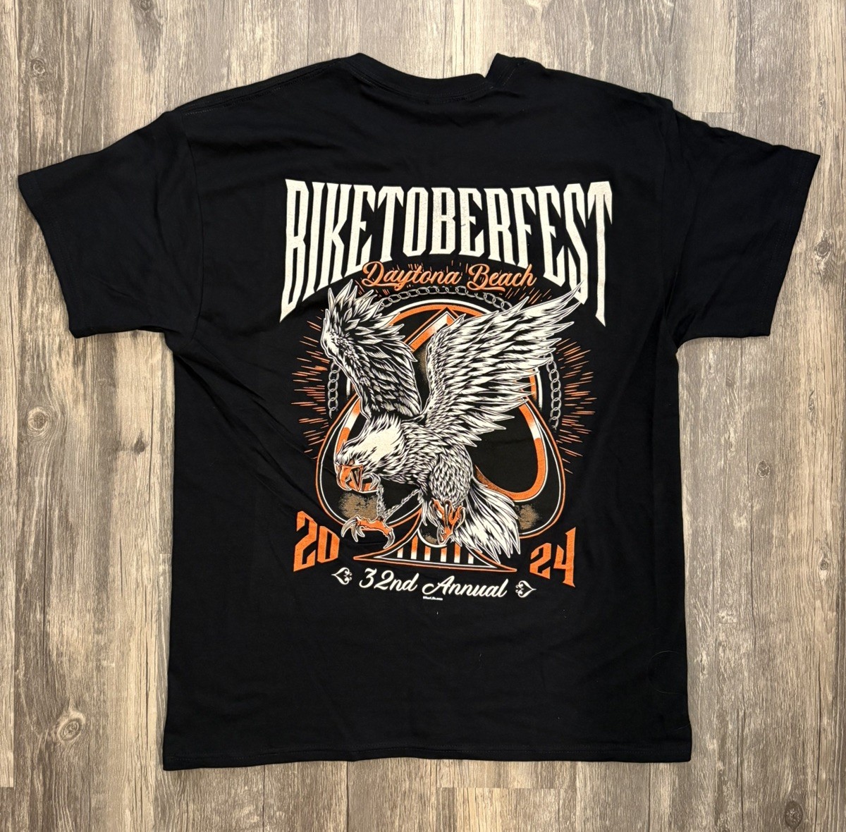 Men’s Daytona Beach, FL 2024 Biketoberfest Bike Week Black T-Shirt - Size L gallery