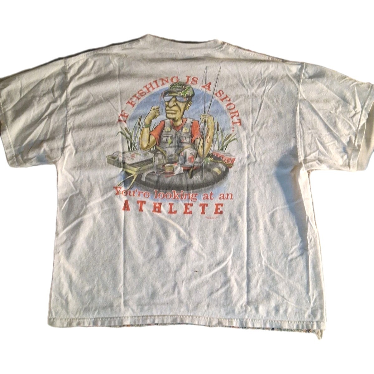 Delta Magnum Weight Funny Vintage 90s White Redneck Sportsman Shirt Size XL gallery