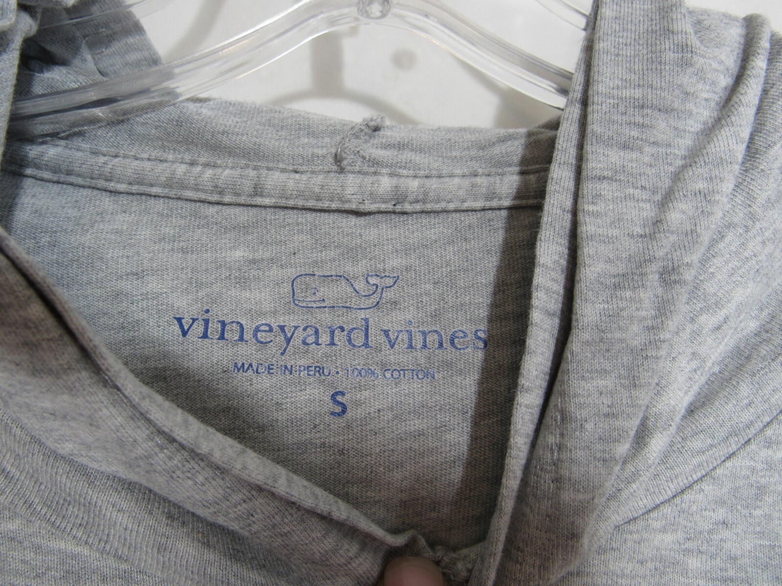 Vineyard Vines Gray Football Hooded Long Sleeve Shirt Size Small EUC gallery