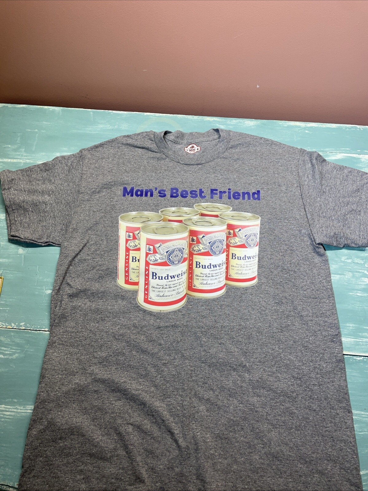 Man’s Best Friend, Funny Budweiser, Six Pack Of Beer. Vintage Style T-Shirt.