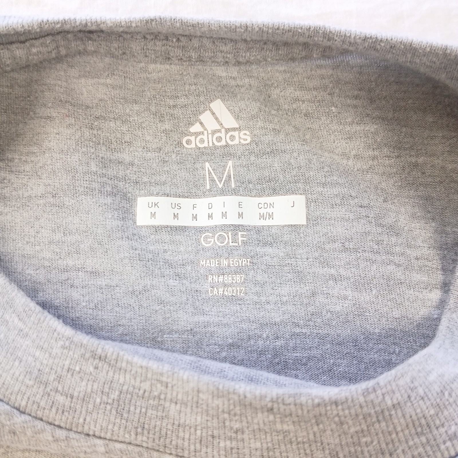 adidas golf t-shirt Men M (fit is Small C38)Gray+black chest logo/Cotton-Poly gallery