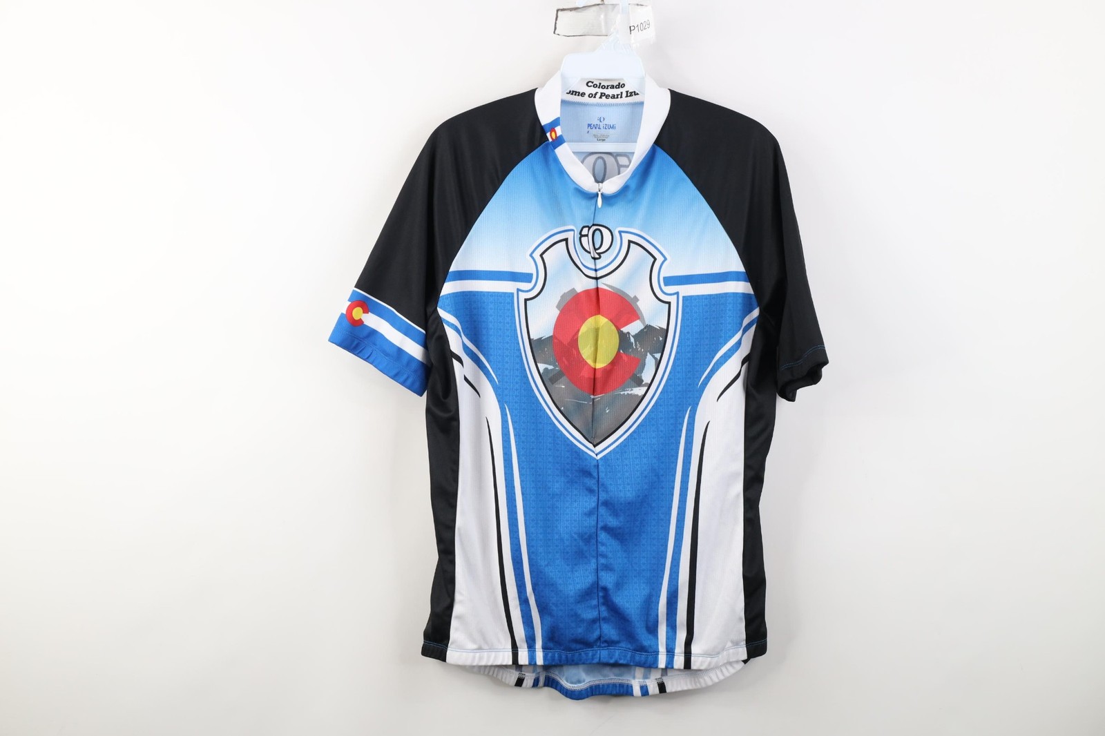 Vintage Pearl Izumi Mens Large Colorado All Over Print Bicycle Cycling Jersey