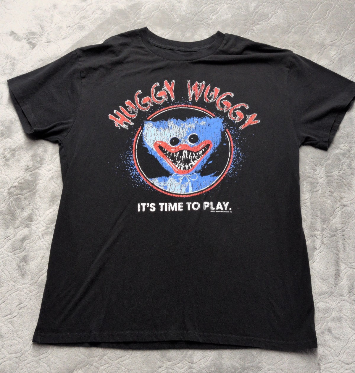 Poppy Playtime Huggy Wuggy Black Unisex T-Shirt Size L/G/G | IT’S TIME TO PLAY