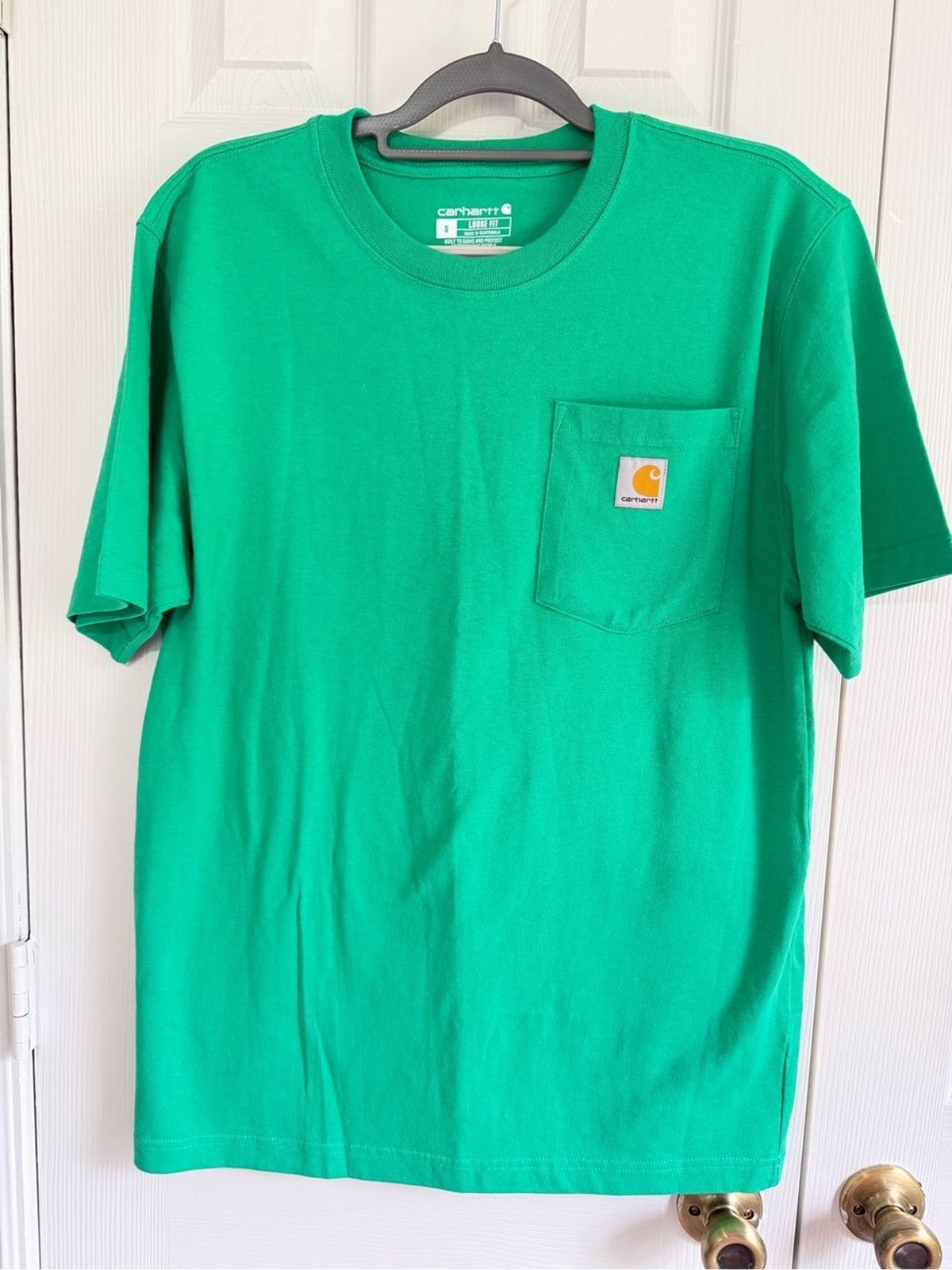 Carhartt Pocket T-Shirt Small Loose Fit Green Short Sleeve Workwear Tee