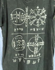 BELFAST BRAND AfflictionStyle DARK GRAY T-SHIRT Dragon Sigils Chinese Words? M