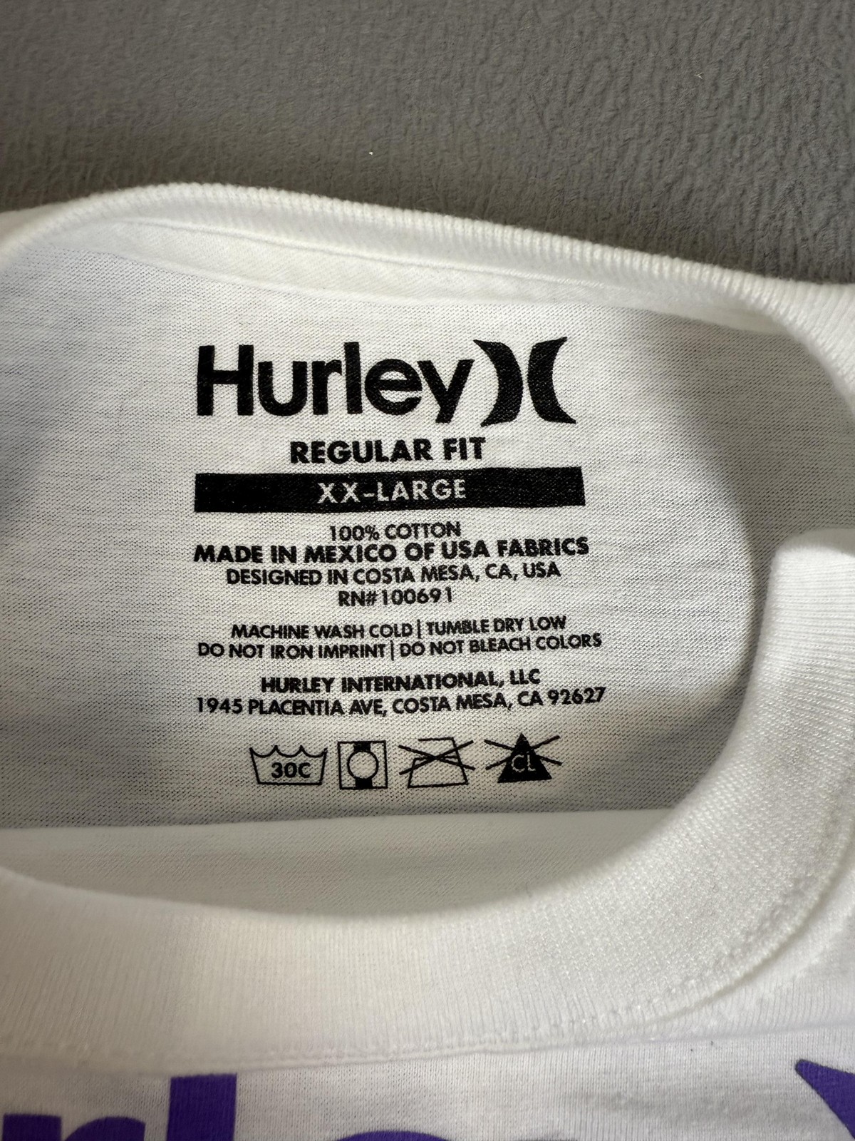 Hurley Shirt Mens 2XL White Regular Fit Short Sleeve Graphic Skate Tee XX-Large gallery