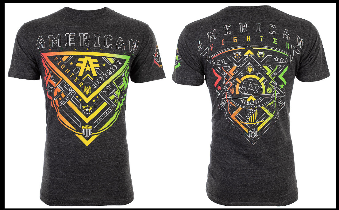 AMERICAN FIGHTER Heather Black ALBERTA Athletic Graphic T-shirt NWT gallery