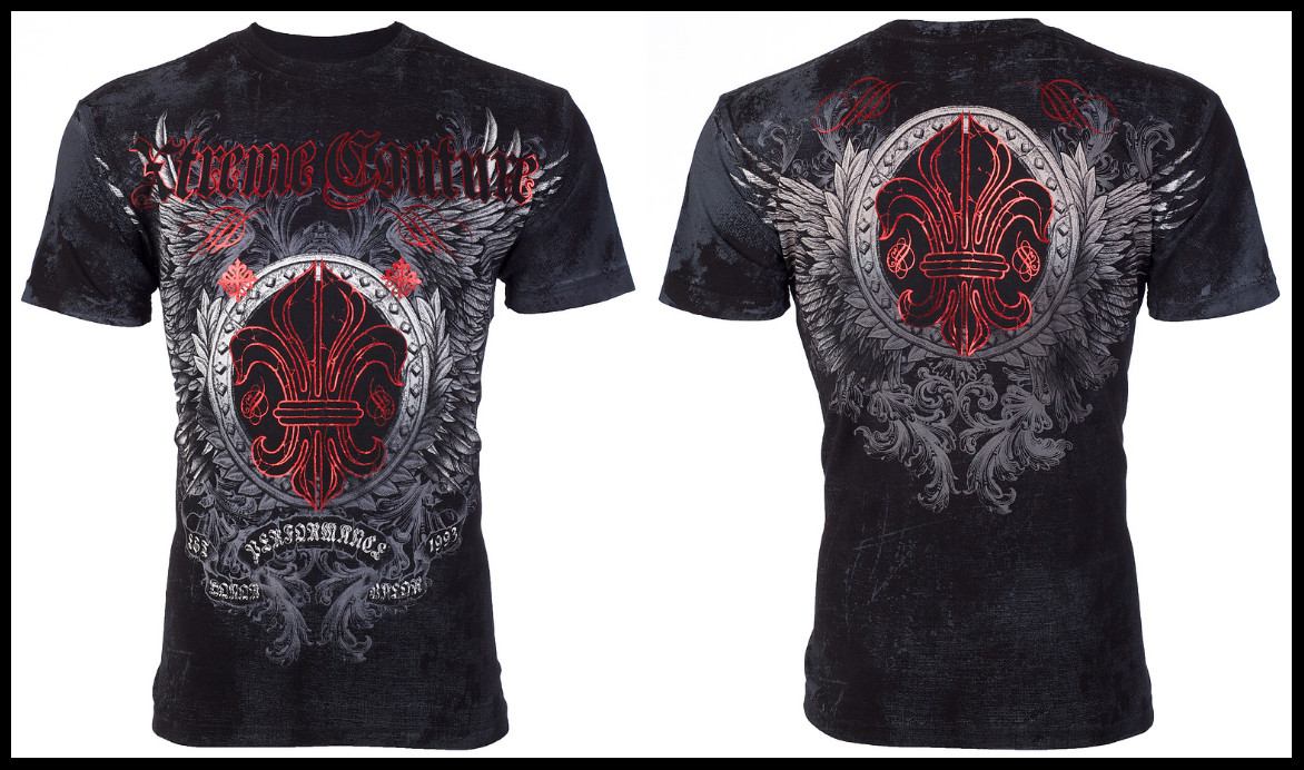 XTREME COUTURE by AFFLICTION Black ROYAL FAMILY Short Sleeve Slim Fit T-shirt gallery