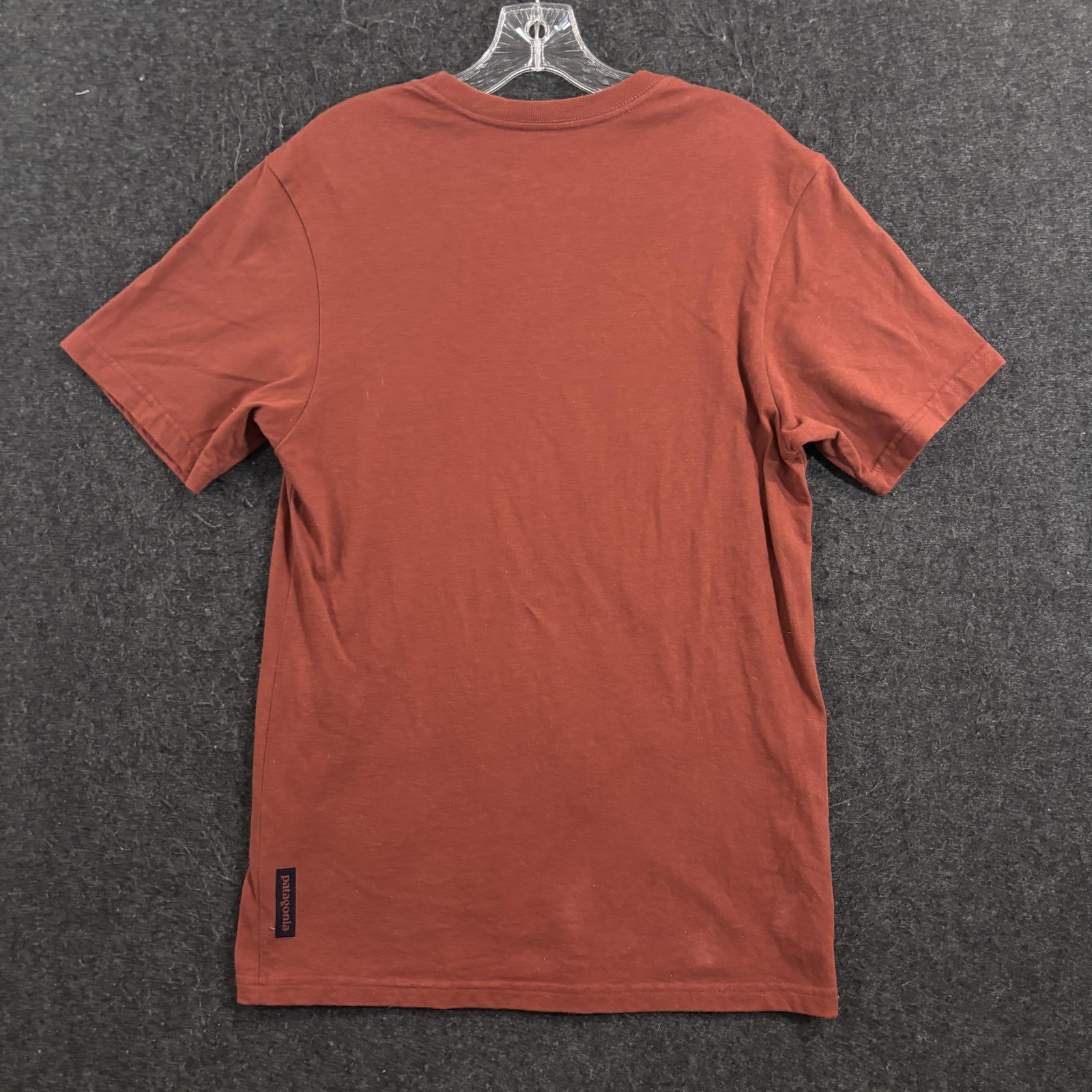 Patagonia Live Simply Shirt Men's Small Burgundy Organic USA Made Graphic Tee gallery