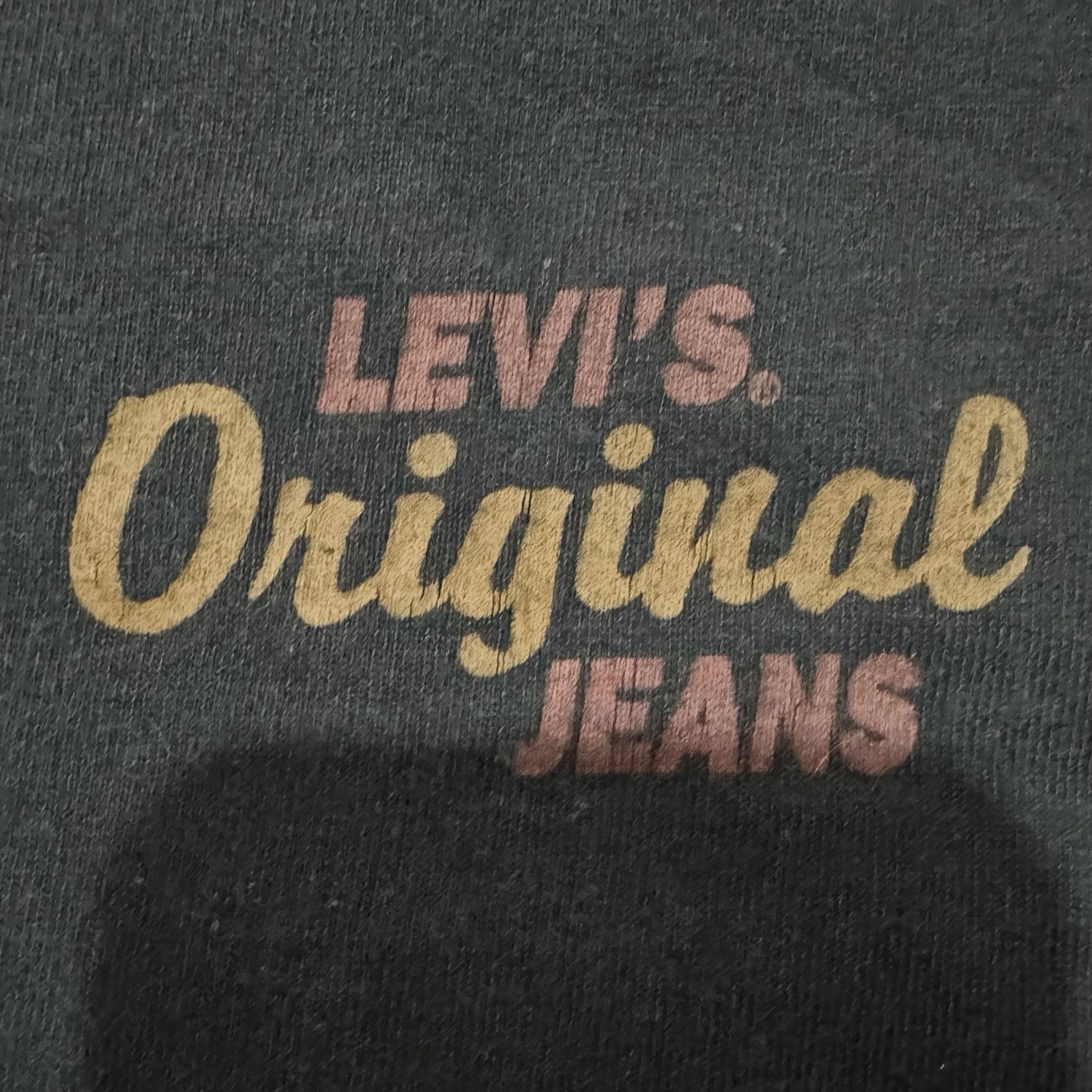 Vintage 90s Levi’s Original Jeans T Shirt USA Made Single Stitch Black Size L gallery