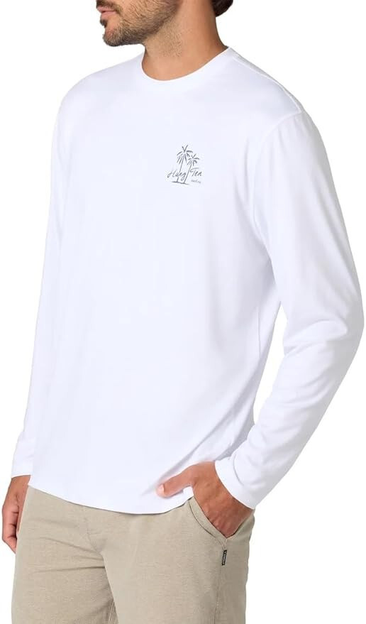 Hang Ten Mens Long Sleeve Sun Tee White M gallery