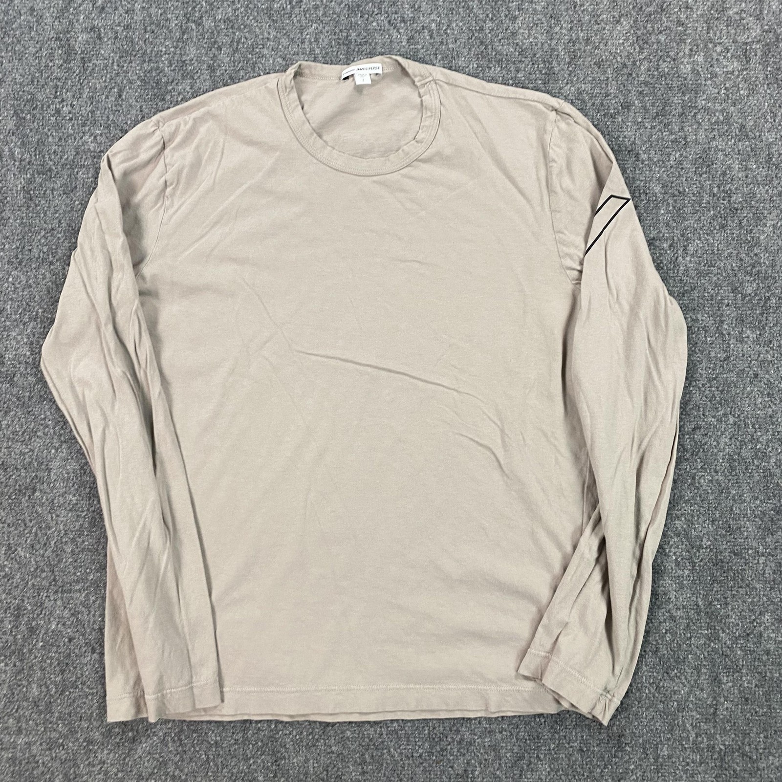 James Perse Shirt Mens Small Beige Long Sleeve California Graphic Made USA