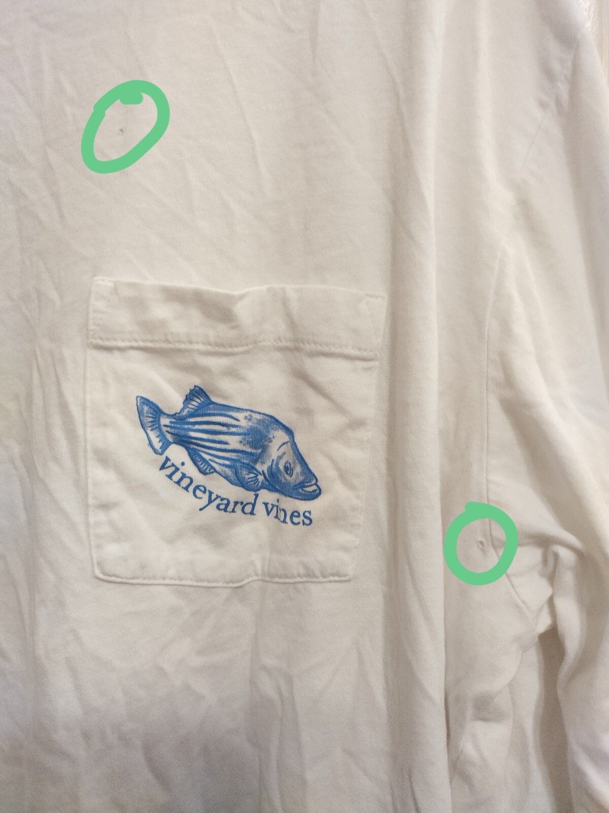 Vineyard Vines Bass Fish Shirt Large Fishing Fisherman Beach Ocean White BG24 gallery