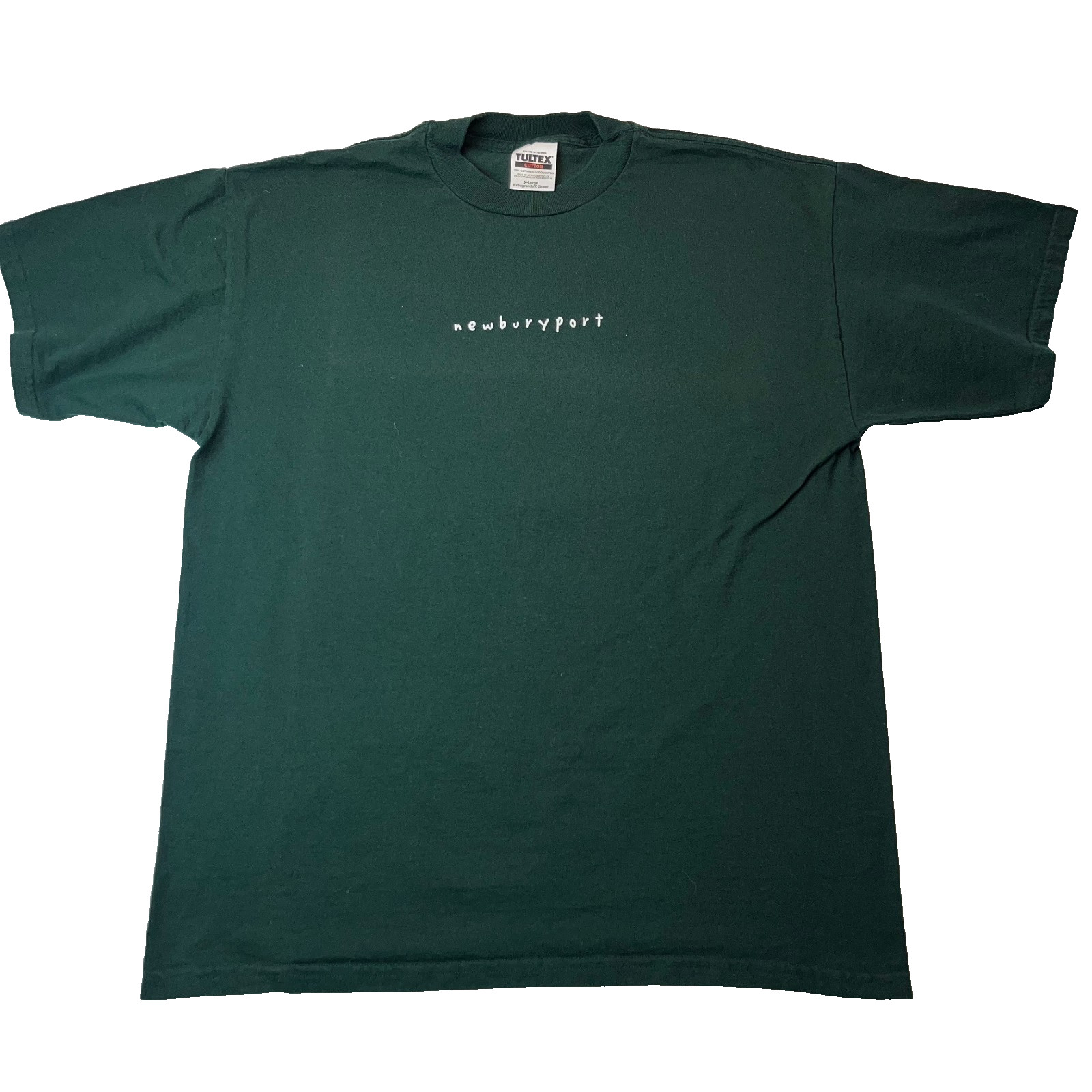 Vintage Y2K Newburyport Massachusetts Spellout T Shirt TULTEX Size XL Green gallery