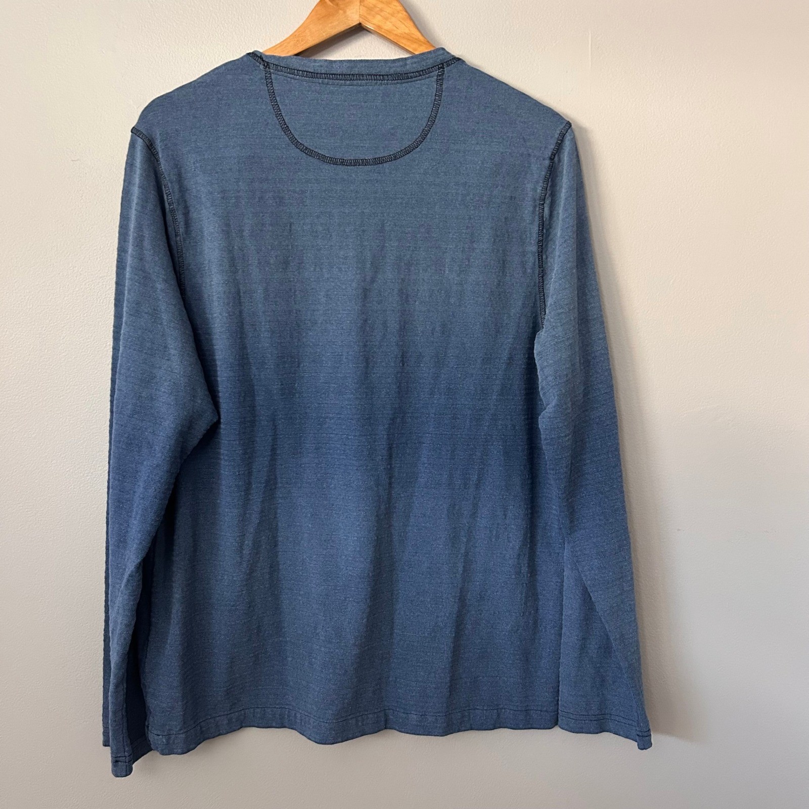 Carbon 2 Cobalt Shirt Mens Large Blue Cotton Long Sleeve Watermark Henley gallery
