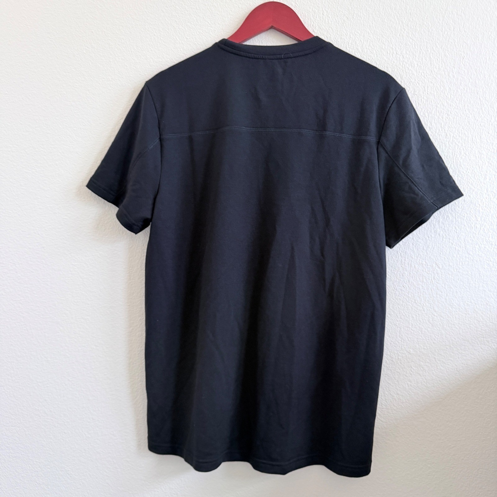 Members Mark Mens Luxe Tee Black Crew Neck Short Sleeve Zipper Pocket Medium NWT gallery