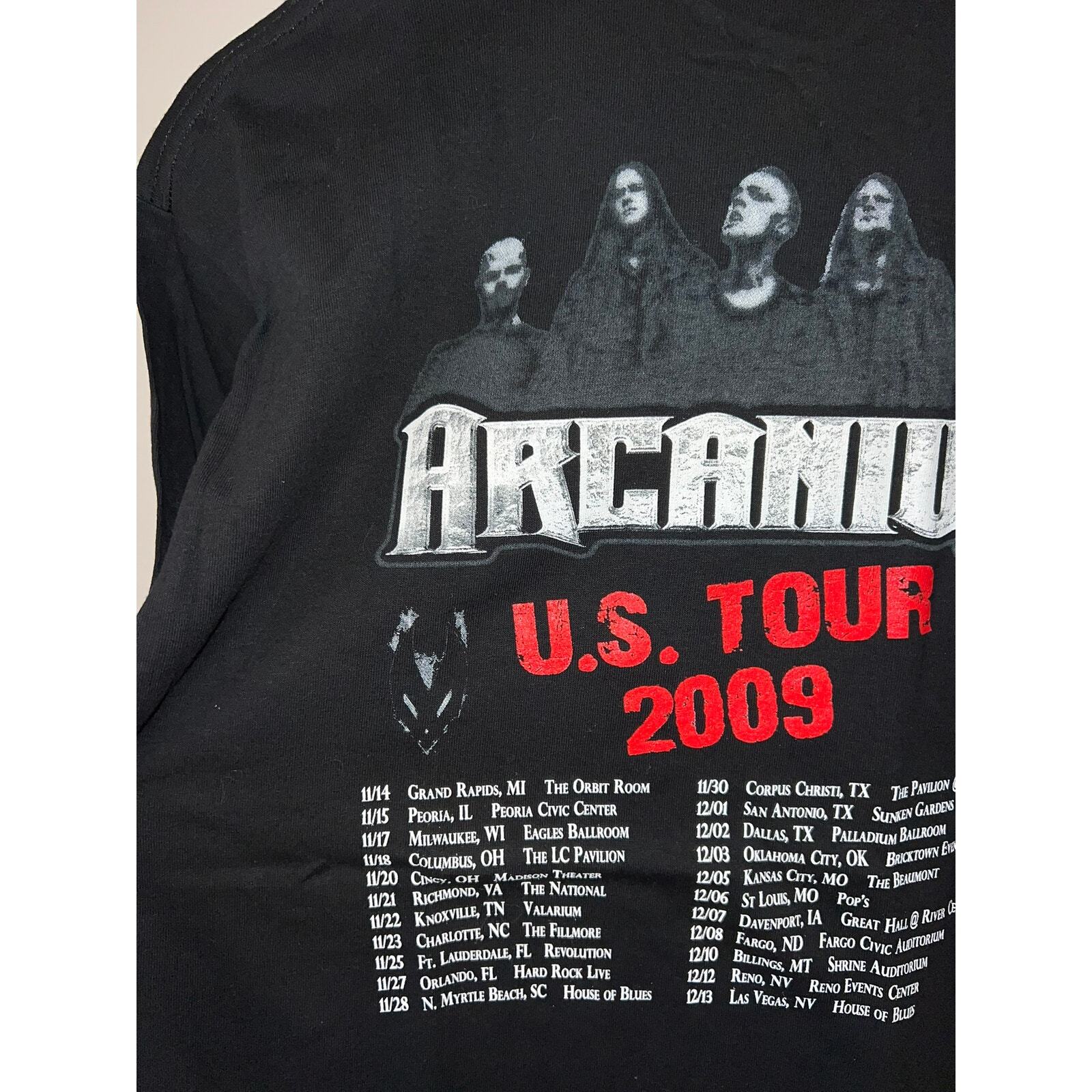 2009 US Tour Arcanium Metal Concert Graphic Black Shirt Tee 2000s M Medium gallery