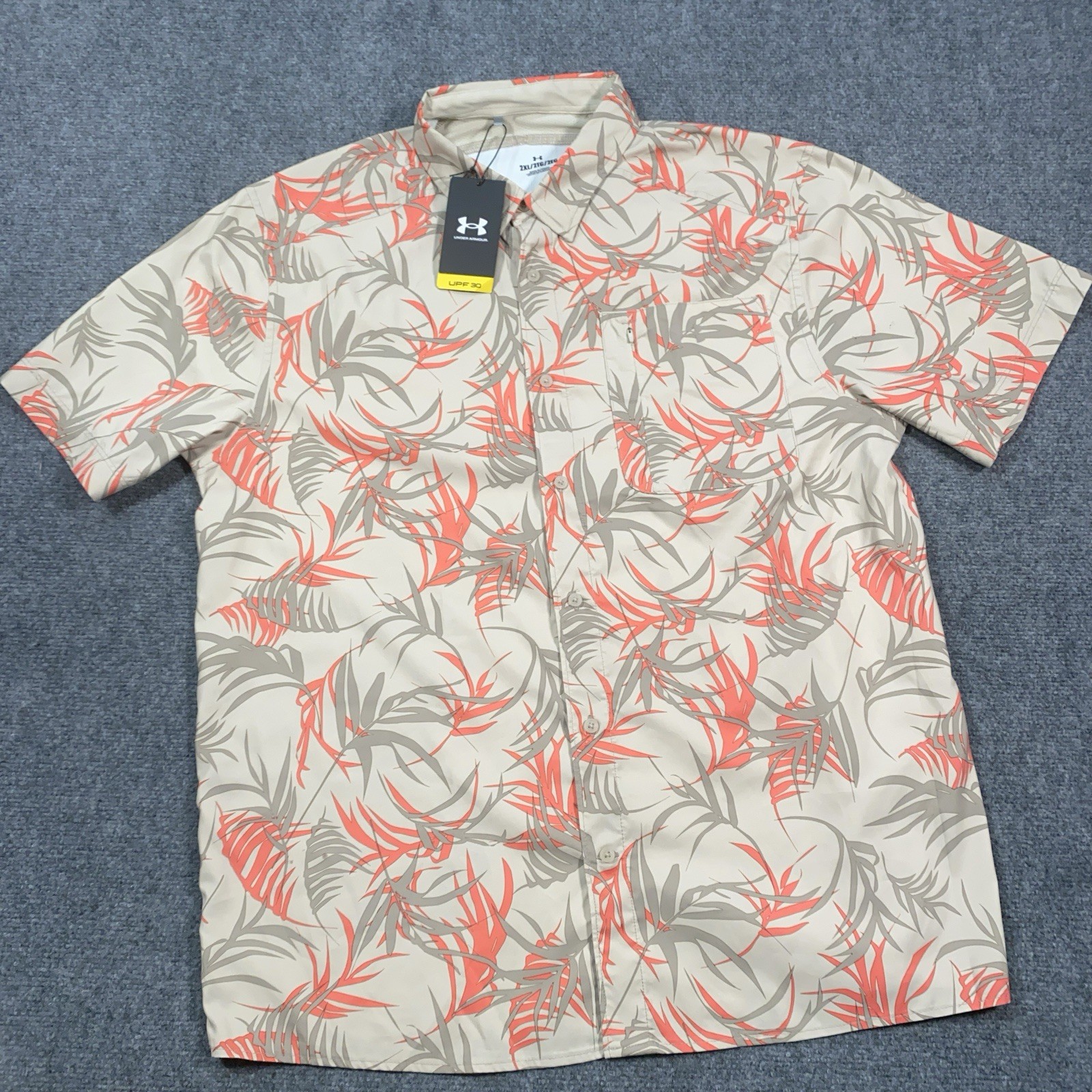 Under Armour UPF 30 Dockside SS Novelty Button Shirt Men’s Size 2XL XXL *READ