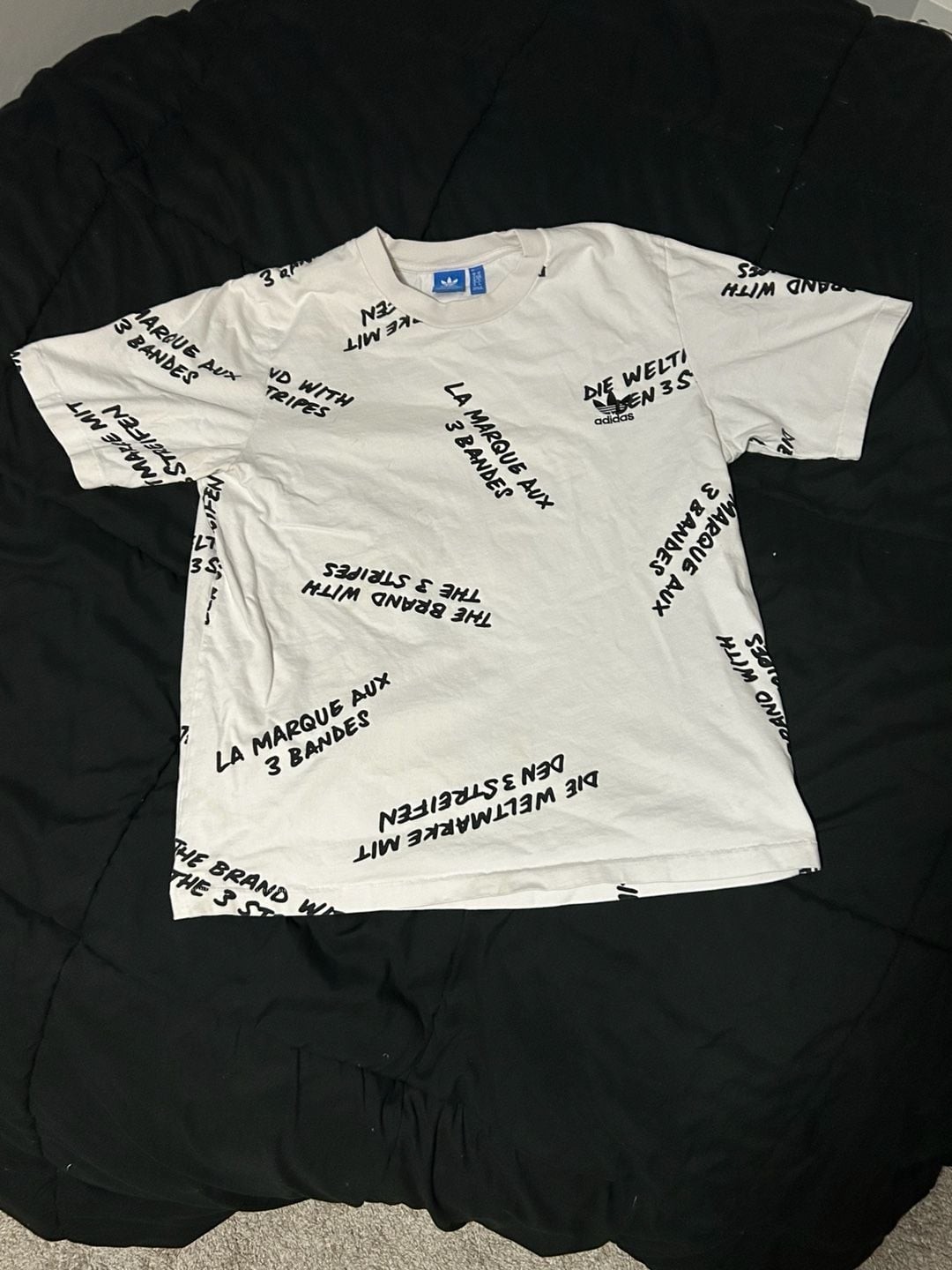Adidas Originals Multi-Language All Over Print T-Shirt White Size M
