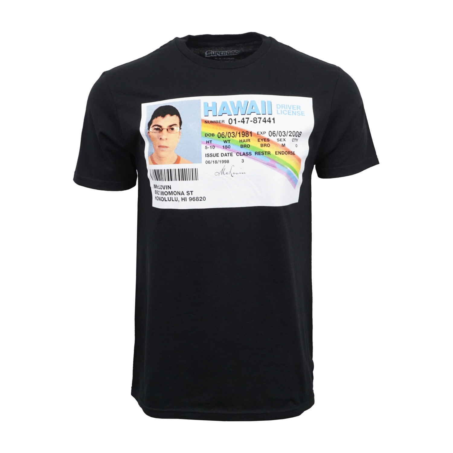 Cult Classic McLovin Driver License Superbad Movie Unisex T-Shirt OFFICIAL ITEM gallery