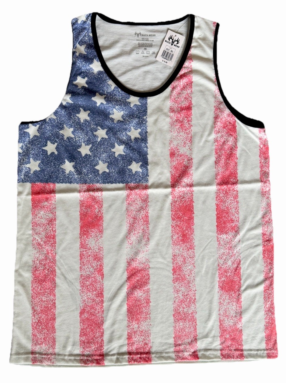 Buck Wear USA Flag Sleeveless Shirt Tank Top gallery