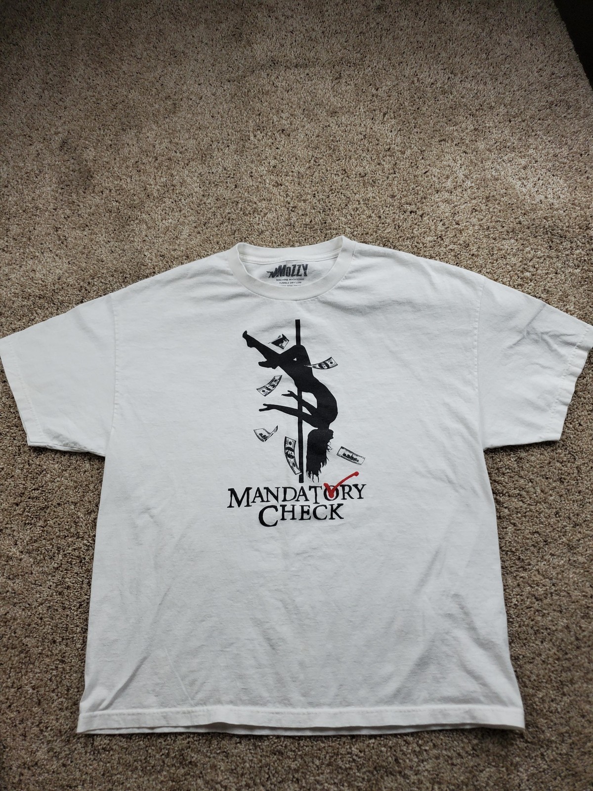 Mozzy Mandatory Check T Shirt Mens 2XL Hip Hop Graphic Rap Tee T-Shirt Crewneck gallery