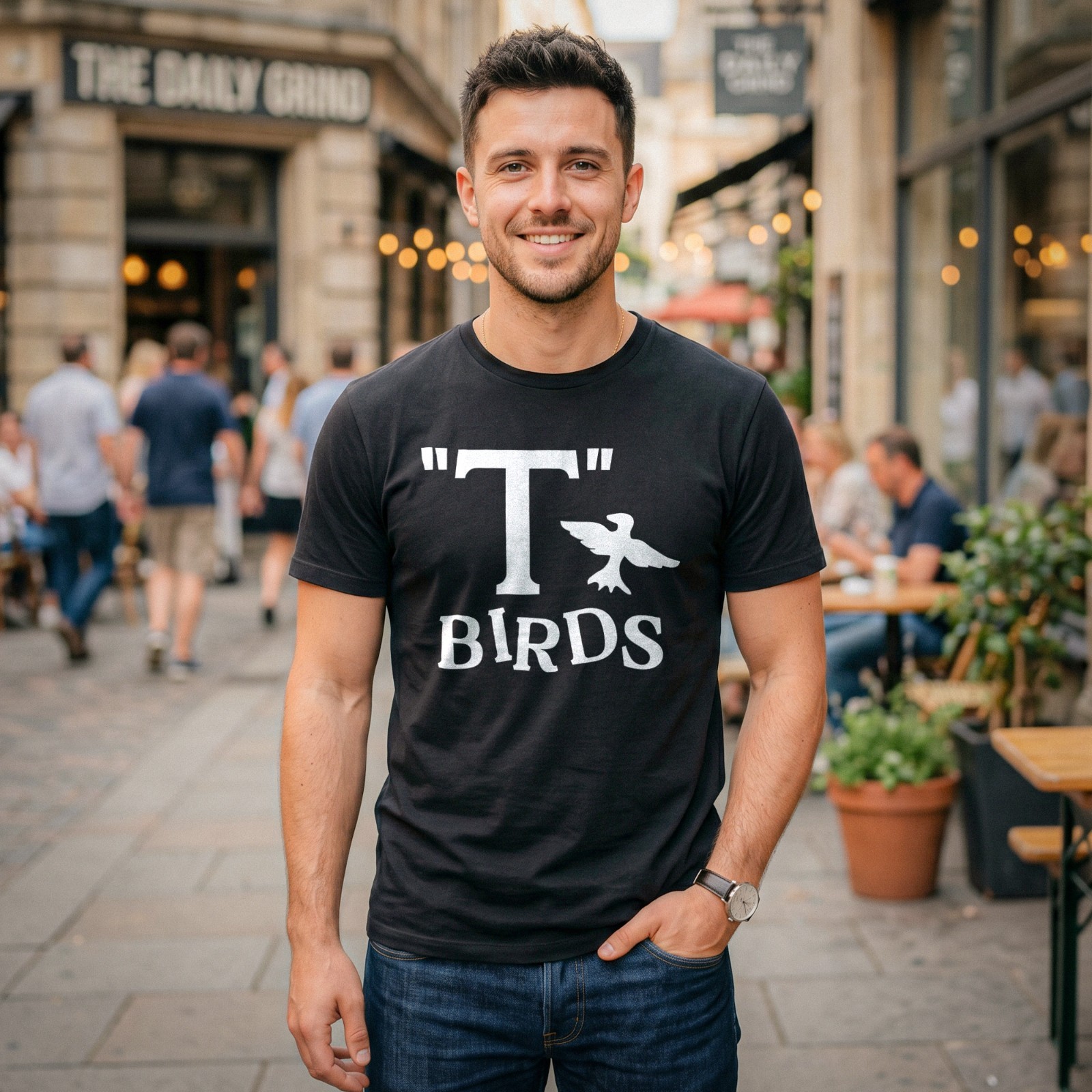 "T" Birds T-Shirt | 70s Retro Musical Fancy Dress Joke Funny Tee gallery