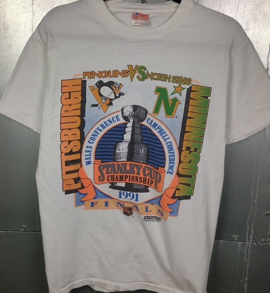Pittsburgh Penguins Vintage 90s NHL Stanley Cup Shirt Medium North Stars Hockey gallery