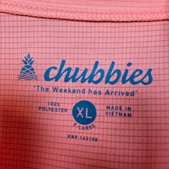 Chubbies Tshirt Mens XL Pink Performance Microstripe Short Sleeve Active Top