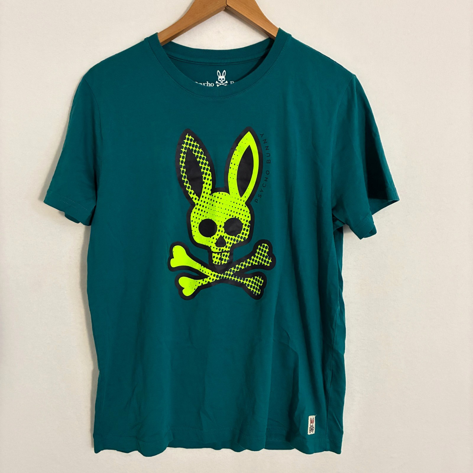 Psycho Bunny Shirt Mens Size 5 (M) Pima Cotton Neon Logo Skull Crossbones Tee gallery