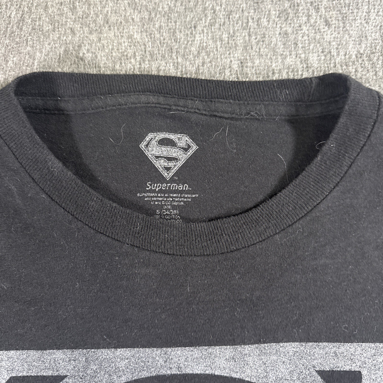 SUPERMAN ORIGINAL LOGO Men’s T SHIRT BLACK TEE OFFICIAL ITEM Small gallery