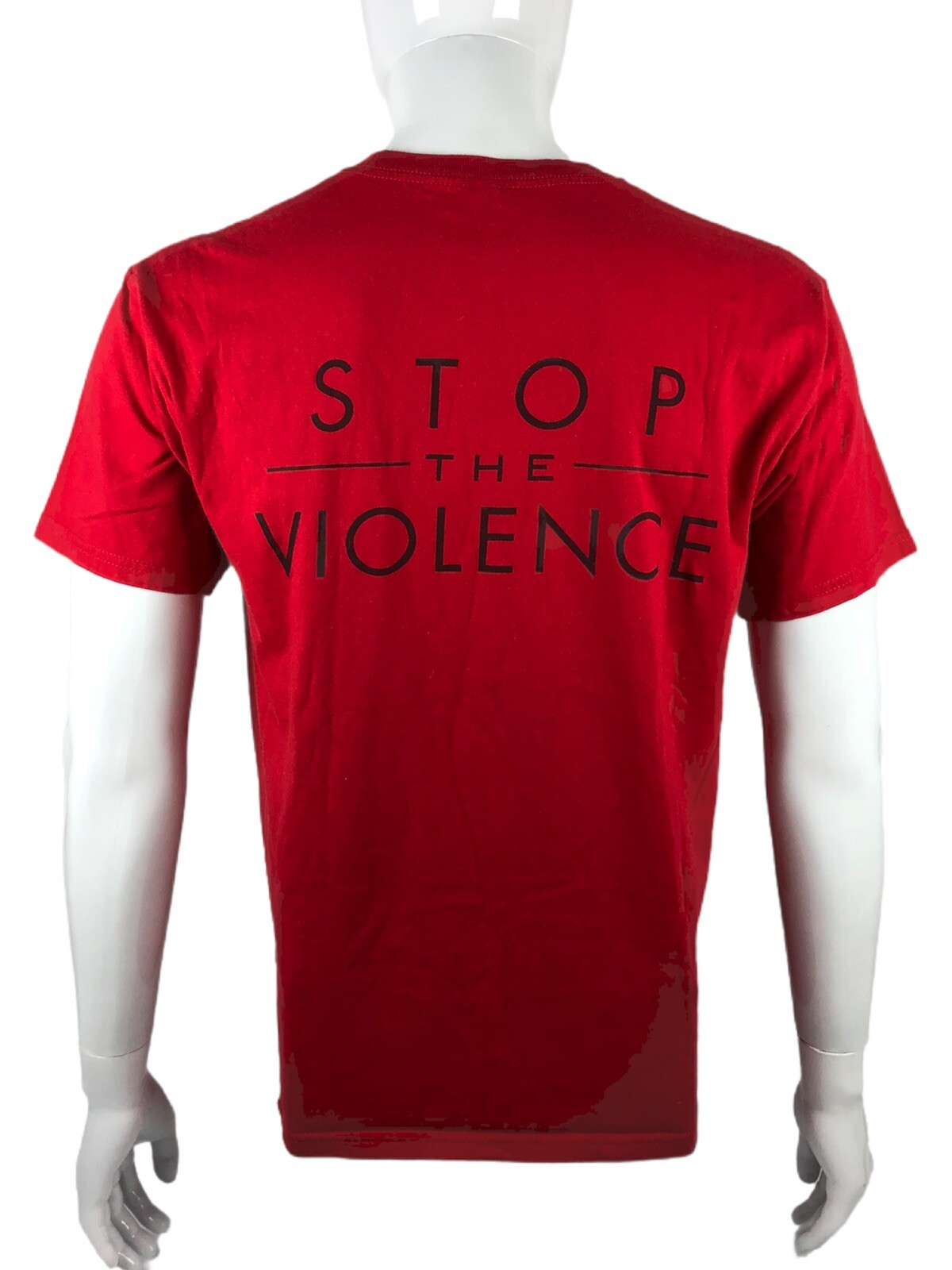 OBEY Mens Medium Shirt Red Crew Neck Stop The Violence Made In Mexico Cotton gallery