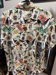 🔥RSVLTS DC COMICS BATMAN JOKER CALLING CARD KUNU SHIRT MENS LARGE🔥