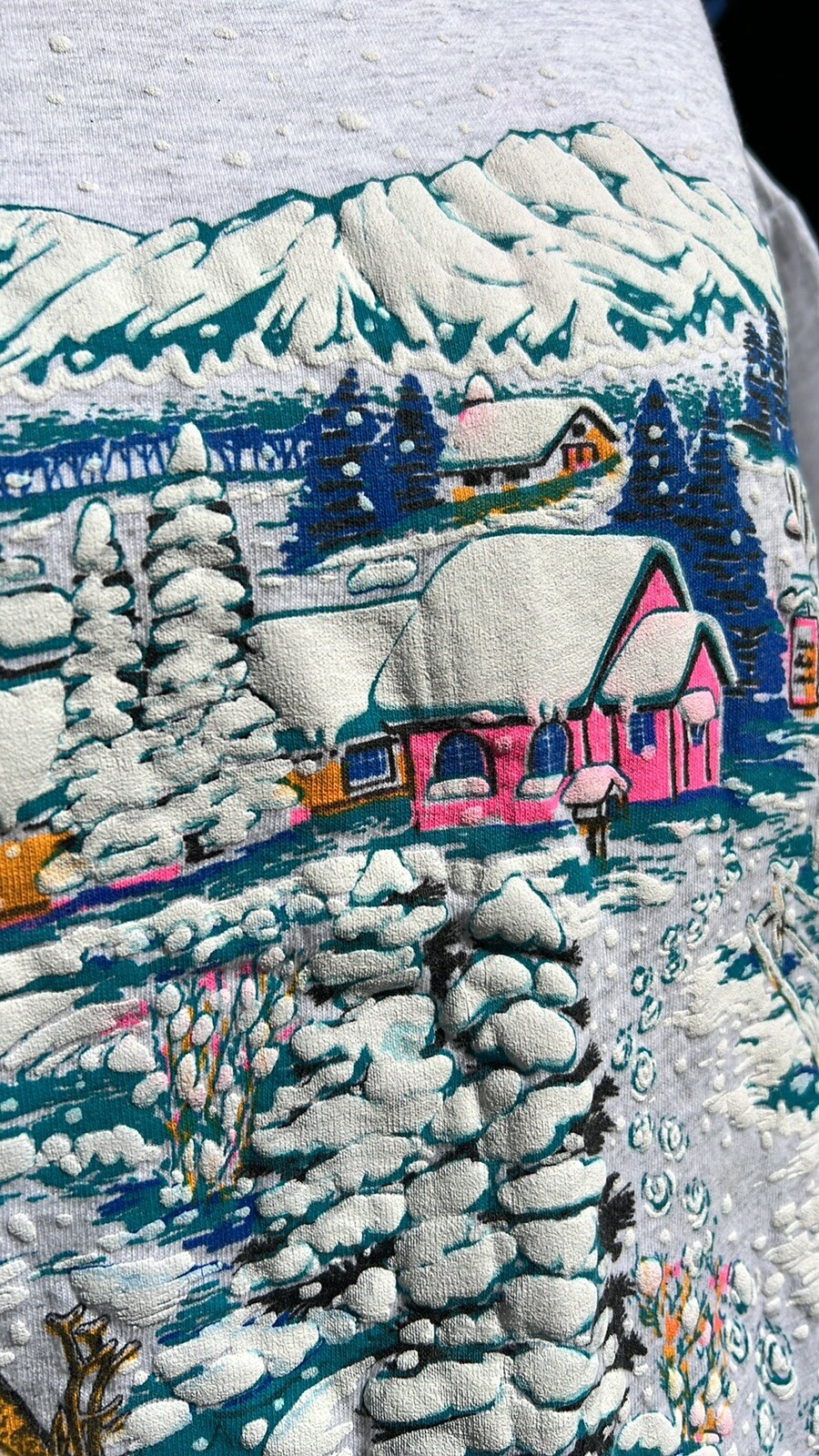 Vintage 90’s Oneita Winter Snow Scene Single Stitch Tee.🔥 gallery